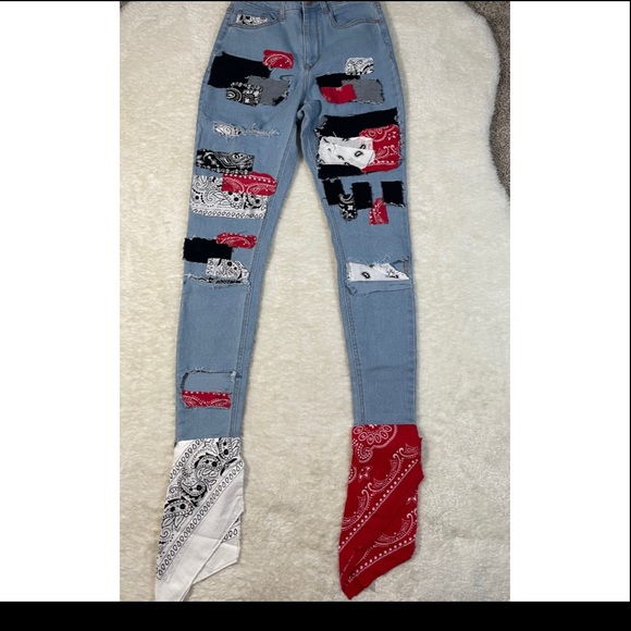 Pants - Bandana BOHO Street Wear Woman’s Jeans